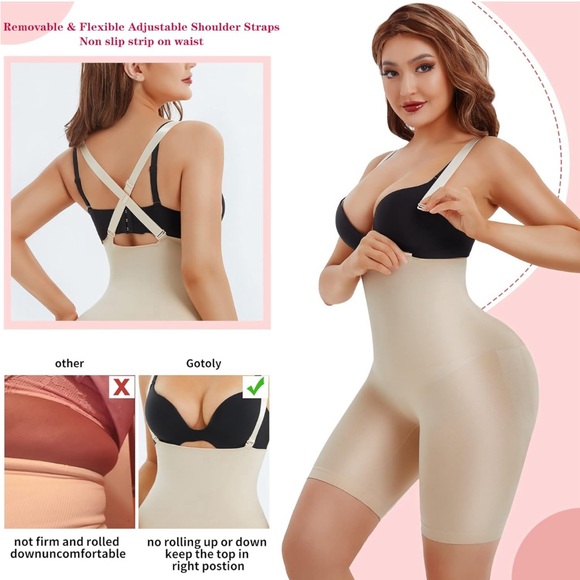 Plus Shapewear Tummy Control Butt Lift Body Shaper Shorts Thigh Slimmers - Picture 8 of 13